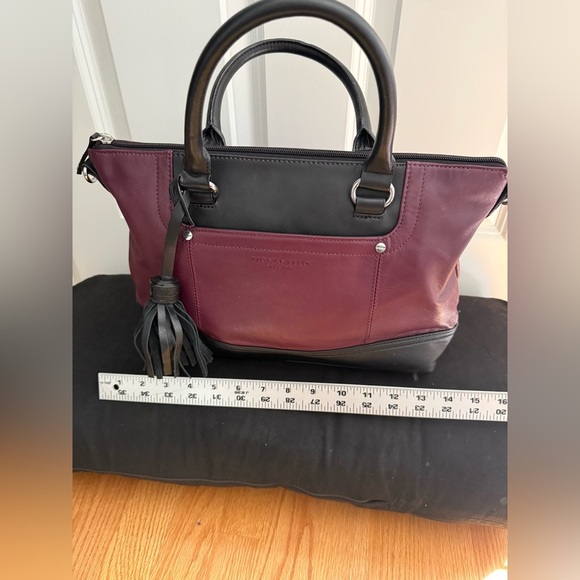 Tignanello | Black & Purple Purse | Silver Hardware | Tassel Detail - Picture 5 of 5